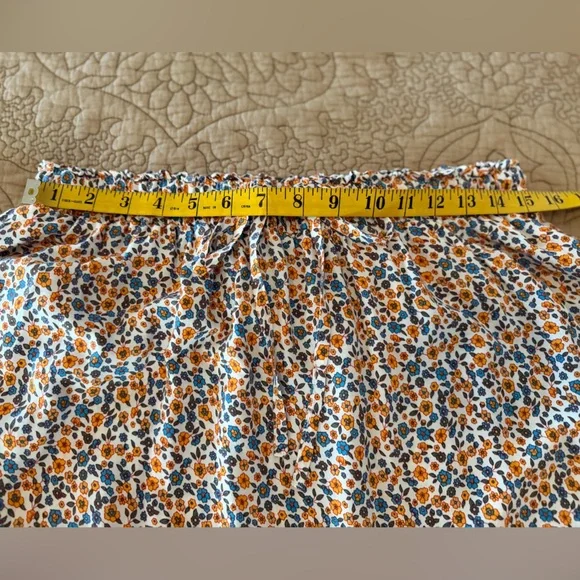 Merkeety Orange Blue Floral Ruffle Tiered Maxi Skirt, Size XL - Picture 8 of 11